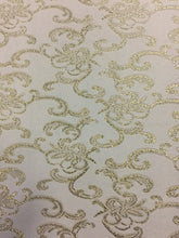 Brocade - 57-inches Wide Satin Metallic White Gold